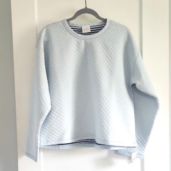 NWT J. Crew Quilted Reversible Sweatshirt Size - Picture 3 of 8